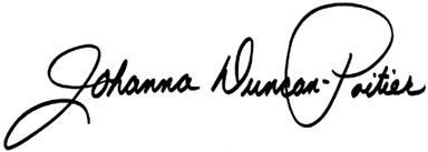 Signature of Johanna Duncan-Poitier